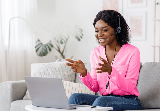 woman working from home